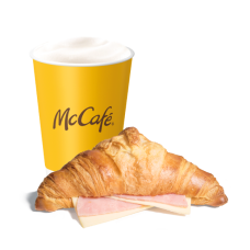 Croissant with ham + Coffe